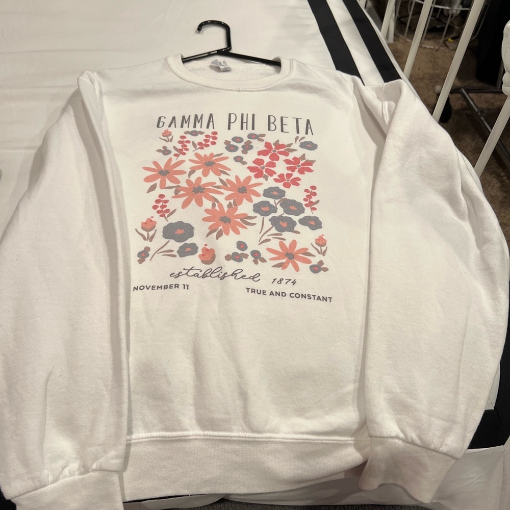 Floral Sorority Gamma Phi Beta crewneck, medium